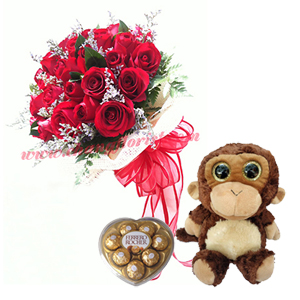 Chocolate Monkey and Rose
