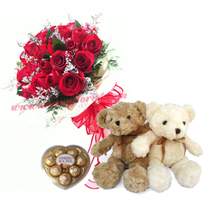 Little Bears Chocolate Rose Bouquet